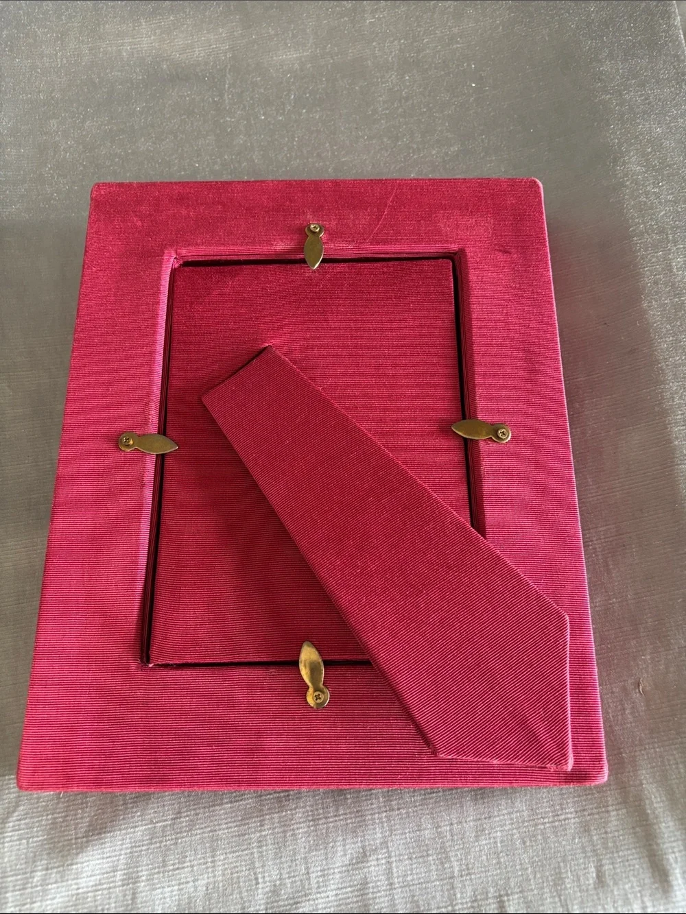 Velvet Floral Red Photo Frame with Embroidered Flowers